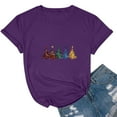 thumbnail image 2 of Feanecy Women's Christmas T Shirts Funny Casual Xmas Tree Graphic Short Sleeve Tees Soft Casual Loose Holiday Tops for Women Novelty Gift Shirt Purple XXL, 2 of 5