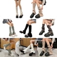 thumbnail image 2 of Milue Solid Color Socks Knitted Leg Warmers Foot Cover Autumn Calf Gaiters for Dress, 2 of 21