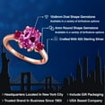 thumbnail image 2 of Gem Stone King 3.75 Ct Pink Created Sapphire Red Created Ruby 18K Rose Gold Plated Silver Ring, 2 of 6