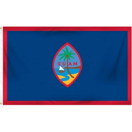 Guam Flag 3ft x 5ft - Durable Printed Polyester with Strong Header and Brass Grommets - Ideal for Indoor and Outdoor Use - Fade-Resistant Design