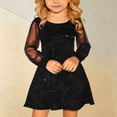 thumbnail image 2 of Vividxx Toddler Girls Dresses Kids Girl's Puff Long Sleeve Mesh Casual High Waist A Line Short Dress Carnival Formal Party Dresses 4-5 Years, 2 of 8