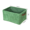 thumbnail image 3 of Mainstays Green Corduroy Decorative Storage Basket with Leather Handles, 3 of 15