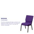 thumbnail image 4 of Emma + Oliver 18.5"W Stacking Church Chair in Purple Fabric - Gold Vein Frame, 4 of 12