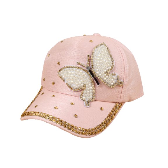 Women's Hat Sequined Butterfly Baseball Cap Shading Hip Hop Cap Hat Sun Cap