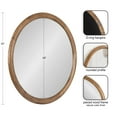 thumbnail image 2 of Kate and Laurel Dessa Transitional Round Wooden Wall Mirror, 32 Inch Diameter, Natural Rustic, Modern Circle Bathroom Vanity Mirror with Chunky Rounded Profile and Solid Poplar Wood Frame, 2 of 8