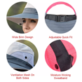 thumbnail image 4 of Women Ponytail Summer Sun Hat UV Protection Foldable Mesh Wide Brim Safari Fishing Cap, Beige, 4 of 8
