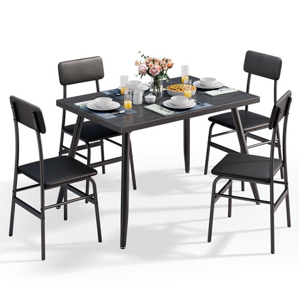 Lofka Dining Table Set for 4, 5 Piece Kitchen Table and Chairs Set for Dining Room & Kitchen