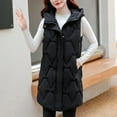 thumbnail image 7 of Brondbend Womens Vest Jacket Womens Winter Coat Hooded Sleeveless Pocket Zipper Outerwear Solid Color Casual Loose Fit Coats Lady Going out Tops Black, 7 of 7