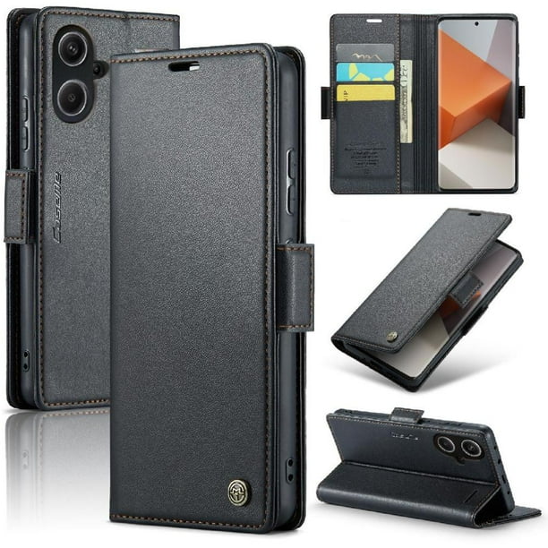 Funda tipo cartera Xiaomi Redmi Note 13 Pro Plus con cierre magnético, RFID, tarjetero, soporte, carga inalámbrica