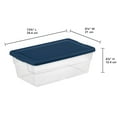thumbnail image 3 of Sterilite Stackable 6 Qt Storage Box Container with Lid, Marine Blue (10 Pack), 3 of 7