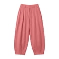 thumbnail image 5 of felwors Barrel Pants Women Cotton Palazzo High Waisted Balloon Pants Summer Casual Beach Boho Wide Leg Baggy Trousers Watermelon Red for Size XXL, 5 of 8