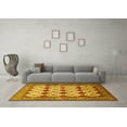 thumbnail image 3 of Ahgly Company Machine Washable Indoor Round Persian Yellow Traditional Area Rugs, 5' Round, 3 of 4