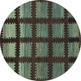thumbnail image 1 of Ahgly Company Indoor Round Abstract Light Blue Modern Area Rugs, 5' Round, 1 of 4