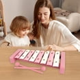 thumbnail image 5 of Pink Wooden Eight Key Xylophone For Children Promotes Hand Eye Coordination And Musical Development Safe Play Instrument Ages 3 And Above 135 Chars, 5 of 5