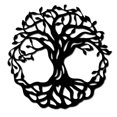 thumbnail image 1 of Lámpara colgante de metal con forma de árbol de la vida para pared, sala de estar, pasillo, oficina, 30 x 30 cm, 1 of 4