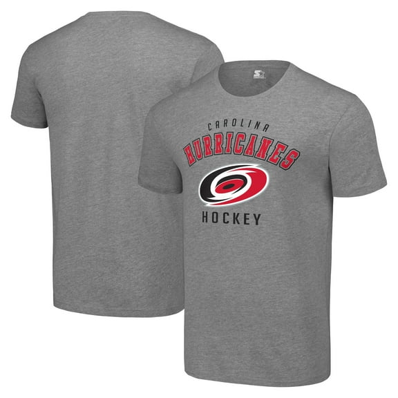 Men's Starter Heather Gray Carolina Hurricanes Logo T-Shirt