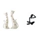 thumbnail image 1 of Escultura De Gato Pensante, Moderna Y Abstracta, Estatua De Pareja De Animales, Regalo De Boda único, Adorno De Mesa Para Comedor O Estantería, 1 of 8