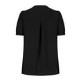 thumbnail image 7 of Timegard Womens Tops V Neck Puff Short Sleeve Lightweight Blouse Casual Work Tops Ruched Solid Color, 7 of 7