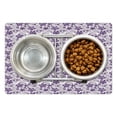 thumbnail image 1 of Floral Pet Mat for Food and Water, Graphic Abstract Gardening Theme with Petals and Curves, Non-Slip Rubber Mat for Dogs and Cats, 18" X 12", by Ambesonne, 1 of 2