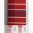 thumbnail image 7 of Red Striped Semi Sheer Curtains 54 Inch Length 2 Panels Set, Modern Minimalist Gradient Lines Country Sheer Kitchen Curtain Privacy Voile Window Curtain for Living Room Bedroom Rod Pocket Drapes, 7 of 7