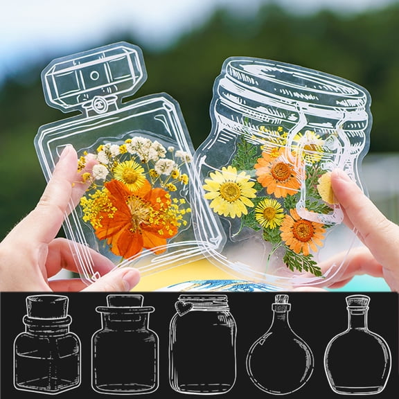 40 PCS Transparent Dried Flower Bookmarks-DIY Gifts Bookmarks,Transparent Bookmarks for Dried Flowers,Fun Clear Pressed Flower Page Bookmarks Making Kit (40 PCS)