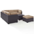 thumbnail image 2 of Afuera Living Modern 5 Piece Wicker Patio Sectional Set in Brown and Mocha, 2 of 6