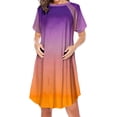 thumbnail image 3 of Sentmoon Tenues de Séance Photo de Maternité Col Rond Coupe Régulière Extensibles Robes d'Été pour Femmes avec Imprimé Manches Courtes Été 2026 Travail avec Fermeture Éclair Robes Bohèmes pour Femmes Décontractées Orange P, 3 of 4