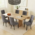 thumbnail image 6 of Costway Channel Tufted Dining Chairs Set of 2 with High Backrest Rubber Wood Legs Modern, 6 of 9