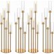 thumbnail image 1 of Centros de mesa de candelabro dorado de 42.5 pulgadas para mesas, candelabros, decoración de mesa, decoración de mesa, 5 brazos, juego de 4 pantallas de acrílico para velas LED de 0.9 pulgadas, 1 of 9