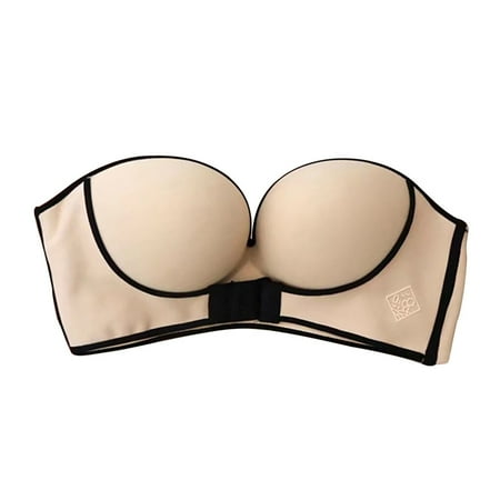 

maytalsoy Strapless Bra Women Invisible Sexy Seamless Bralette Push Up Lingerie Backless Underwear Gray 34/75AB skin color 36/80AB