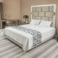 thumbnail image 1 of Floral Bed Runner, Monochrome Illustration of Bamboo Leaves Drawn by Hand, Decorative Accent Bedding Scarf for Hotels Homes and Guestrooms, Queen, Pale Grey White, by Ambesonne, 1 of 2