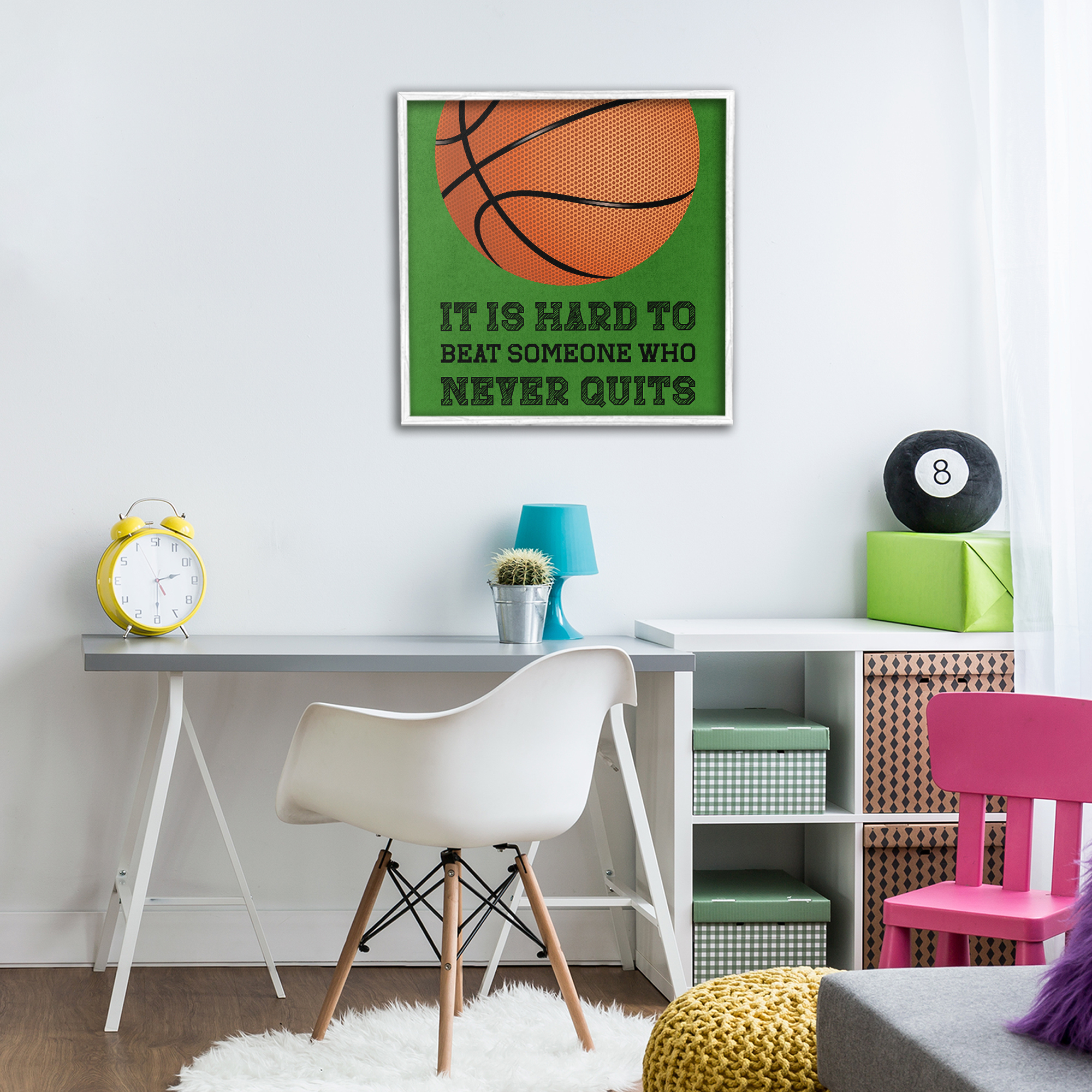 Someone Who Never Quits White Framed Giclee Art, design by Marcus Prime