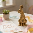 thumbnail image 4 of Easter Bunny Figurines, Gold Home Decor Resin Rabbit Statue, Easter Table Decor, Rabbit Figurines for Spring, Vintage Decorations Indoor Home Decor for Living Room Farmhouse Gift, 4 of 7