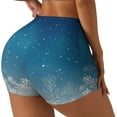 thumbnail image 2 of Vsdgher Christmas Snowflakes print Workout Shorts for Women Seamless Soft Smooth Gym Yoga Scrunch Active Exercise Fitness Shorts, 2 of 8