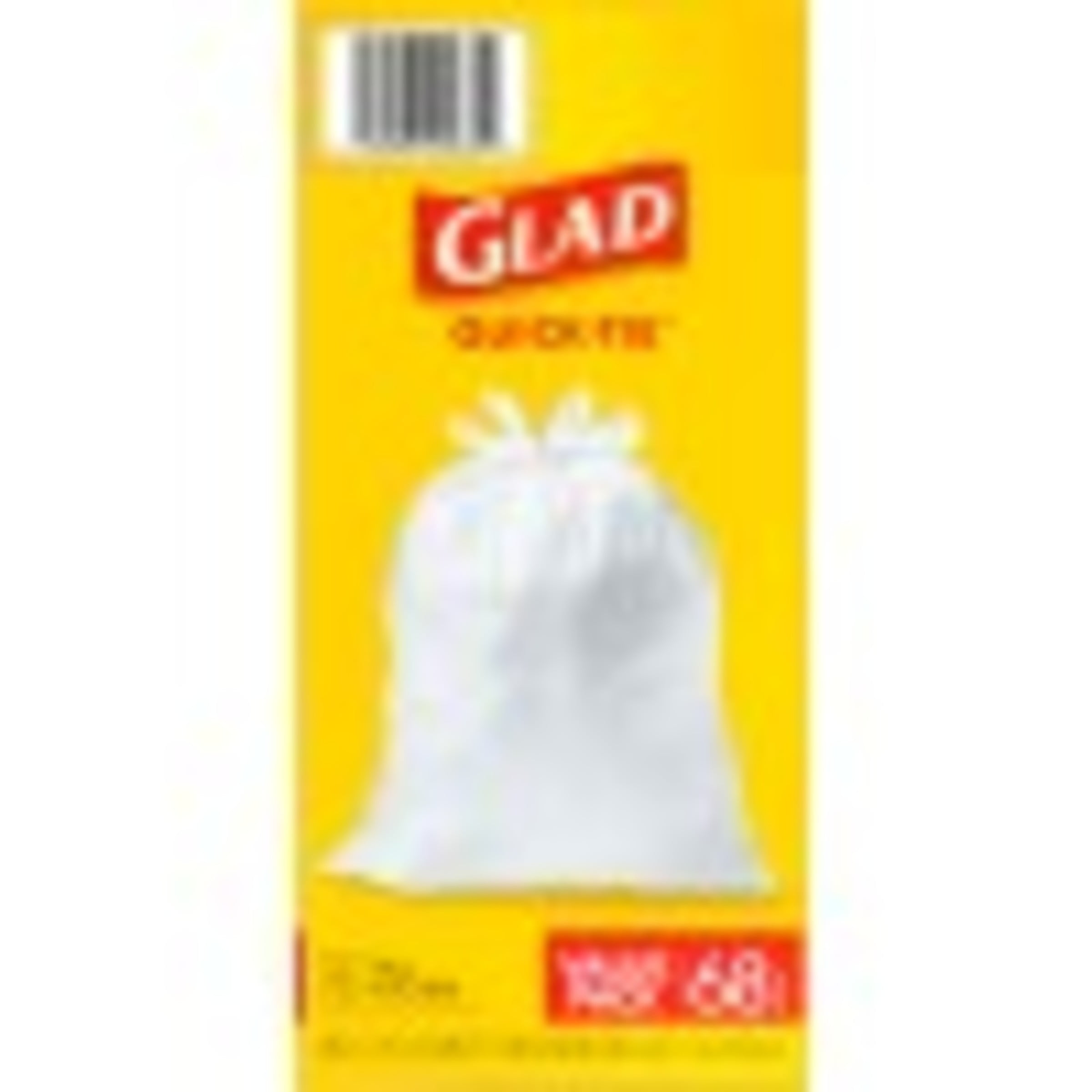  Glad 13 Gal. Quick Tie Tall Kitchen Bags 15 ct : Health &  Household