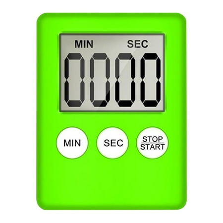 

Prolriy Alarm Clock Clearance Large Digital LCD Kitchen Cooking Timer Count-Down Up Clock Alarm Magnetic Green