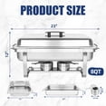 thumbnail image 2 of IMACONE Chafing Dish Buffet Chafer Set 2 Packs 8 Qt. Foldable Rectangular Stainless Steel Chafer Set with 2 Half Size Food Pans, 2 of 9