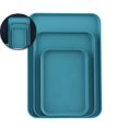 thumbnail image 1 of Dvruxg Set of 3 Rectangular Trays (Large, Medium & Small) – Multi-Purpose Household Serving Trays for Tea Cups, Snacks, and Dinner Plates – Stylish Plastic Tray Set, 1 of 5