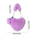 thumbnail image 3 of Bolso cruzado con forma de corazón de pelo sintético para mujer, bolso de mano de imitación de piel con cadena, gran capacidad, múltiples colores, material de poliéster ligero., 3 of 6