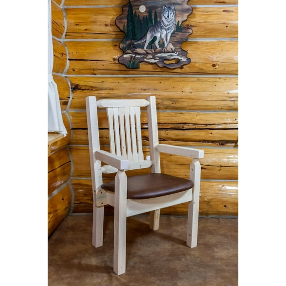 Homestead Collection Captain's Chair, Ready to Finish w/ Upholstered Seat, Saddle Pattern