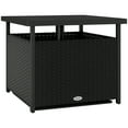 thumbnail image 1 of Outsunny Outdoor Rattan Patio Coffee Table with Umbrella Hole, Black, 1 of 10