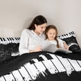 thumbnail image 4 of Manfei Musical Piano 7-Piece Bedding Comforter Set,Music Theme King Bedding Sets,Black Splash Ink Bed Sheets For Kids,Ultra Soft Home Decor Reversible, 4 of 8