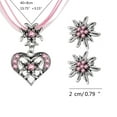 thumbnail image 3 of Fashionable Heart Pendant Necklace Edelweiss Earrings Set for Women Ribbon Cord Choker Oktoberfest Party Banquets Jewelry, 3 of 9