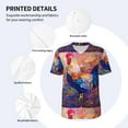 thumbnail image 4 of Balery Rooster Oil Painting Baseball Jersey for Men Casual Button Down Shirts Short Sleeve Active Team Sports Uniform-3X-Large, 4 of 9