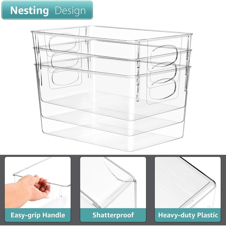 Sorbus Clear Fridge Bins Set of 8 with Handles photo 2