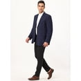 thumbnail image 4 of Blazer de negocios para hombre, traje formal de dos botones con botonadura sencilla, abrigo deportivo, azul marino medio Unique Bargains Blazer, 4 of 6