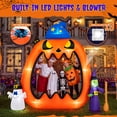 thumbnail image 2 of Firstness 8.2ft Halloween Inflatable Pumpkins Photo Door with Ghost Witch Yard Party Outdoor Decorations with LED Lights, 2 of 10