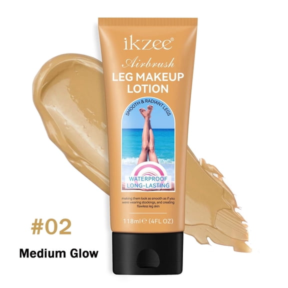 Airbrush Leg Makeup Lotion, Flawlessly Covers Leg Imperfections, Waterproof Leg Concealer (#2 Medium Glow, 4 fl oz)