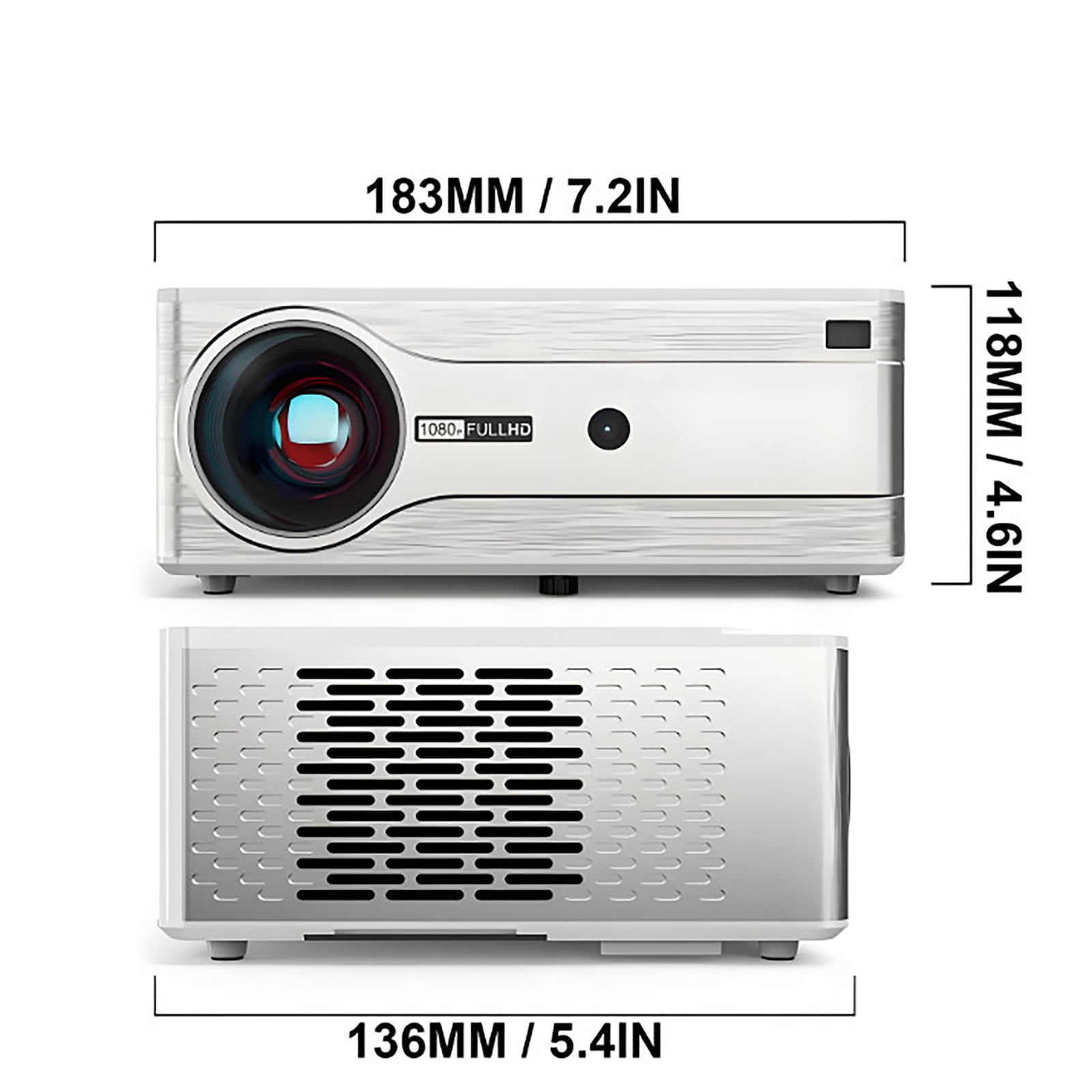 Follu M9 1080P Smart Projector Supported 3D 4K, Home Theater Projector with Wi-Fi and Bluetooth, Mirroring,Auto Focus Correction