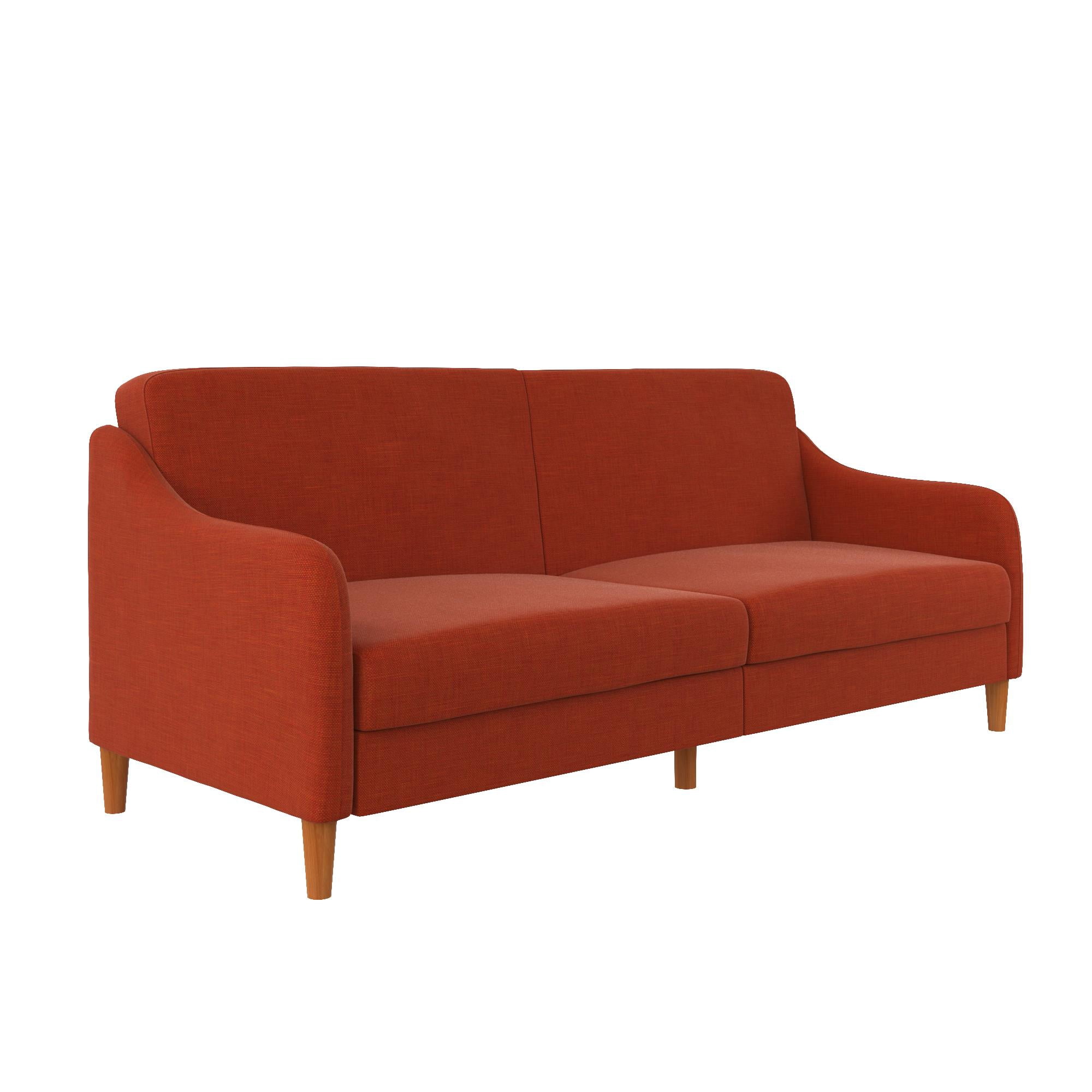 DHP Jasper Coil Futon, Burnt Orange Linen